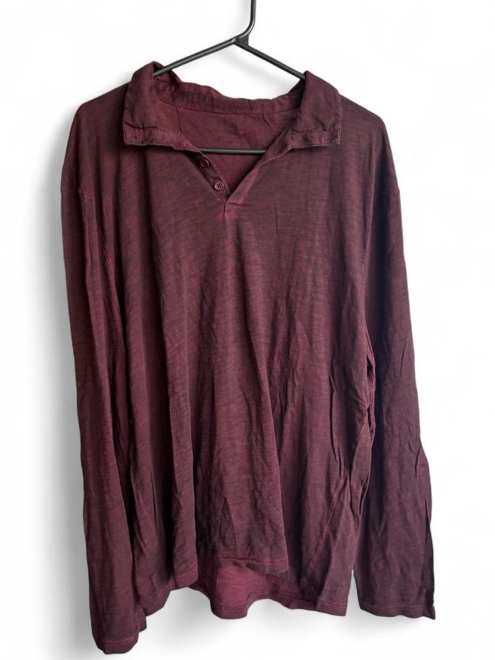 John Varvatos Deep Burgundy Long Sleeve Polo